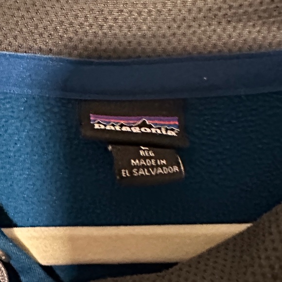 Patagonia Men's teal blue Hoodie Sweater - Picture 2 of 5